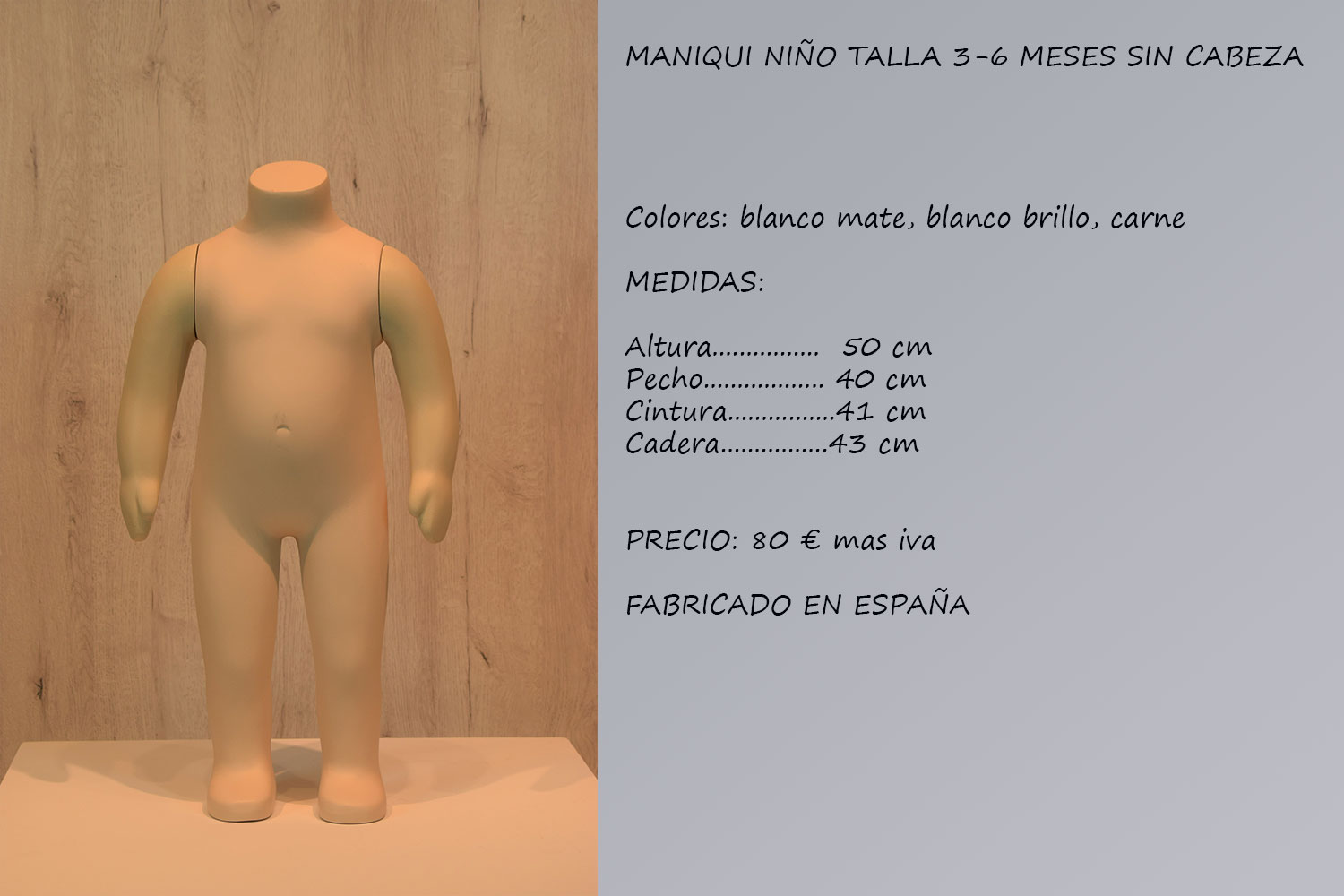 MANIQUIES NIÑO SIN CABEZA