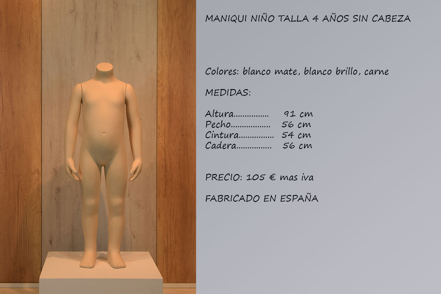 MANIQUIES NIÑO SIN CABEZA