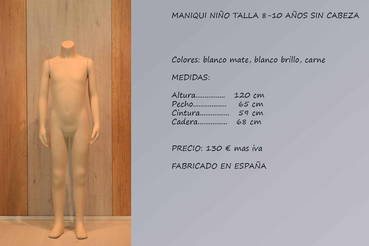 MANIQUIES NIÑO SIN CABEZA