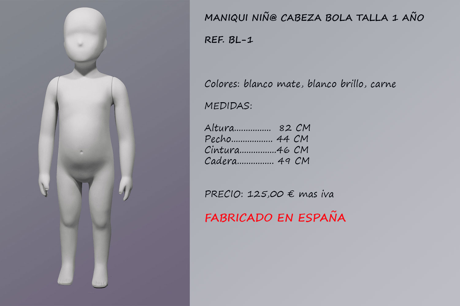 MANIQUIES NIÑO CABEZA ABSTRACTA