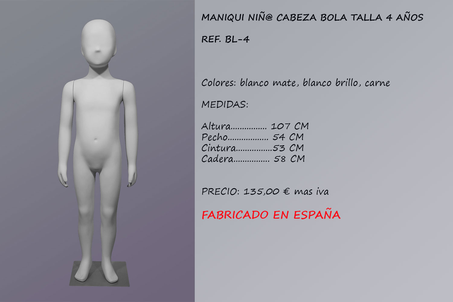 MANIQUIES NIÑO CABEZA ABSTRACTA