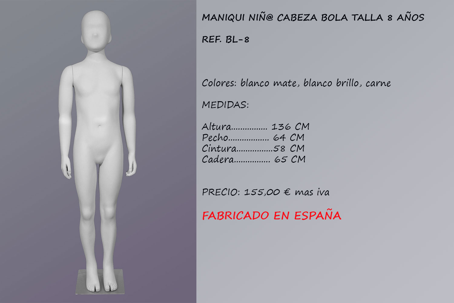 MANIQUIES NIÑO CABEZA ABSTRACTA